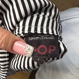 Simon Chang Monochrome Striped Apparel